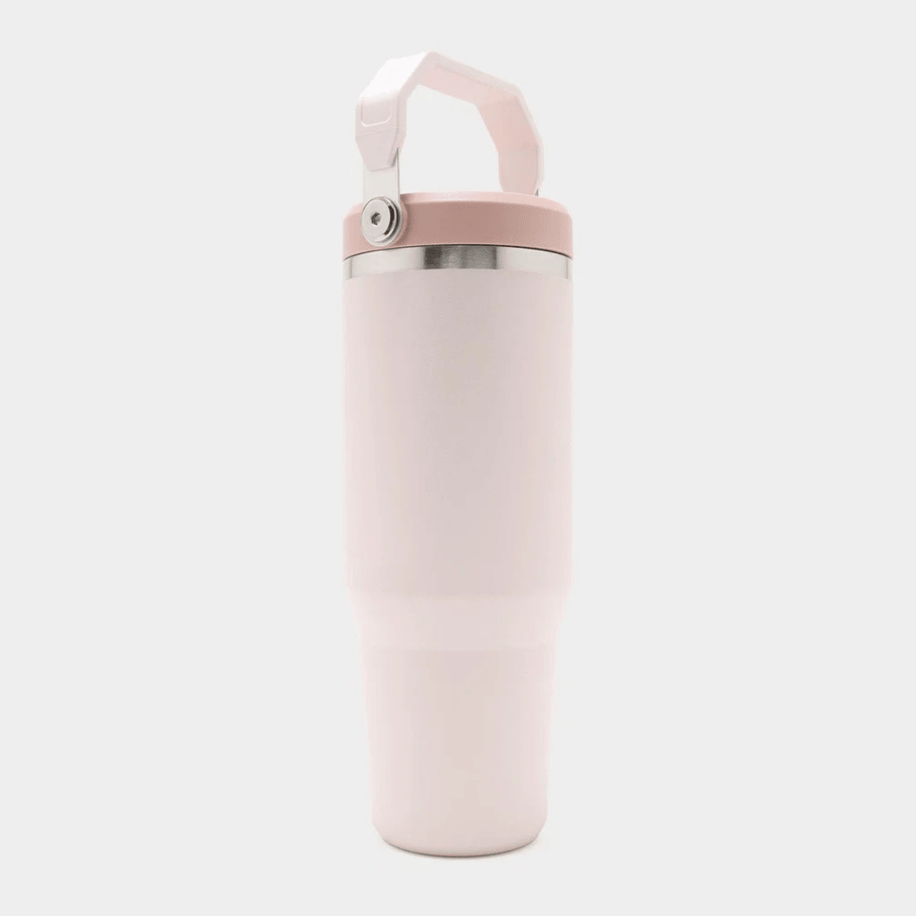 30oz Stainless Steel Insulated Tumbler Built-in Flip Straw Carrying Handle