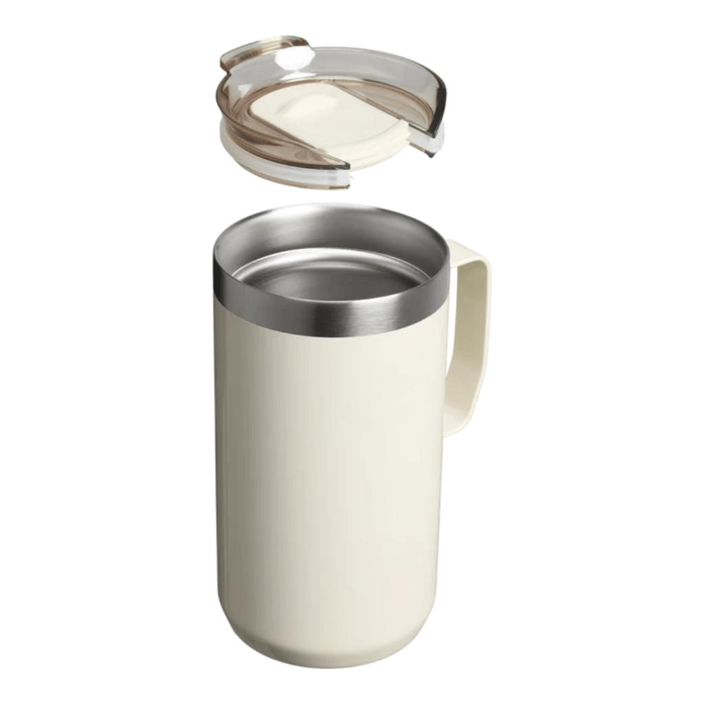 Insulated Stainless Steel Mug with Press-Fit Lid - Cream