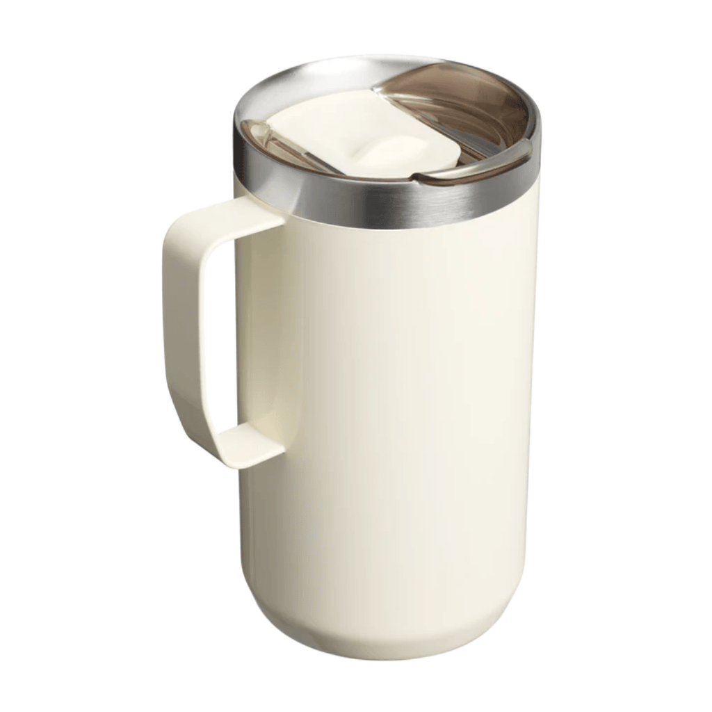 Insulated Stainless Steel Mug with Press-Fit Lid - Cream