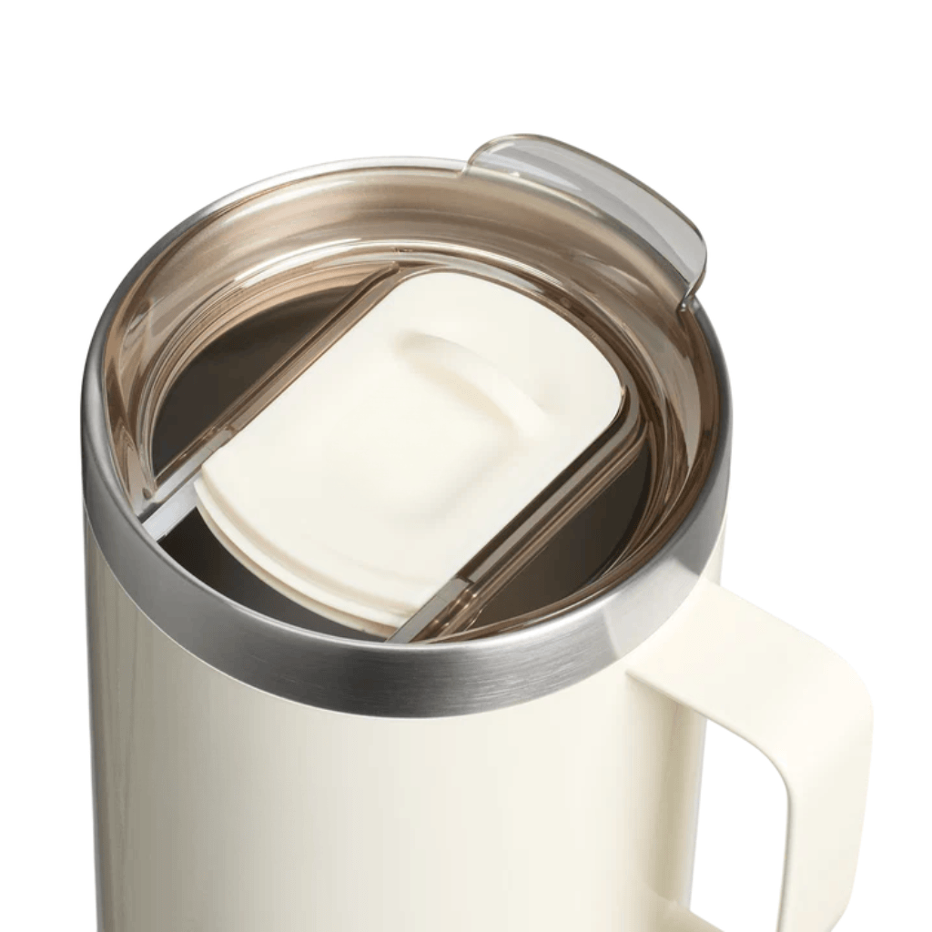 Insulated Stainless Steel Mug with Press-Fit Lid - Cream