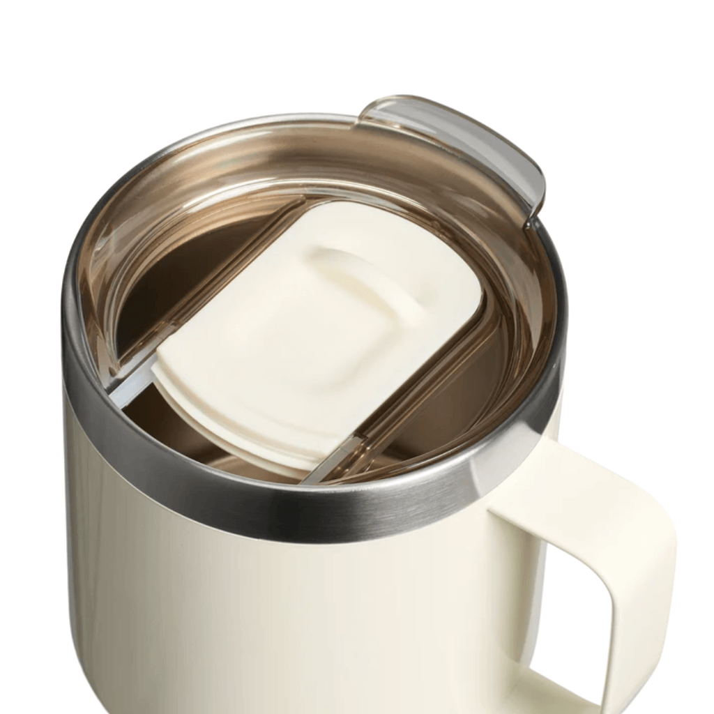 Insulated Stainless Steel Mug with Press-Fit Lid - Cream