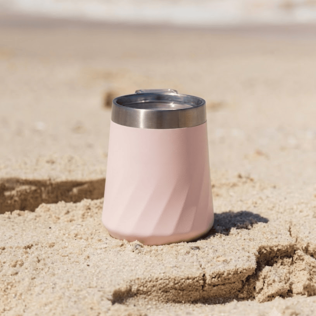 Insulated Stainless Steel Cup with Splash-Proof Slider Lid - Rose