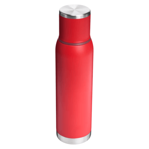 1.4 QT Insulated Stainless Steel Vacuum Bottle with Pour-Through Stopper – Red